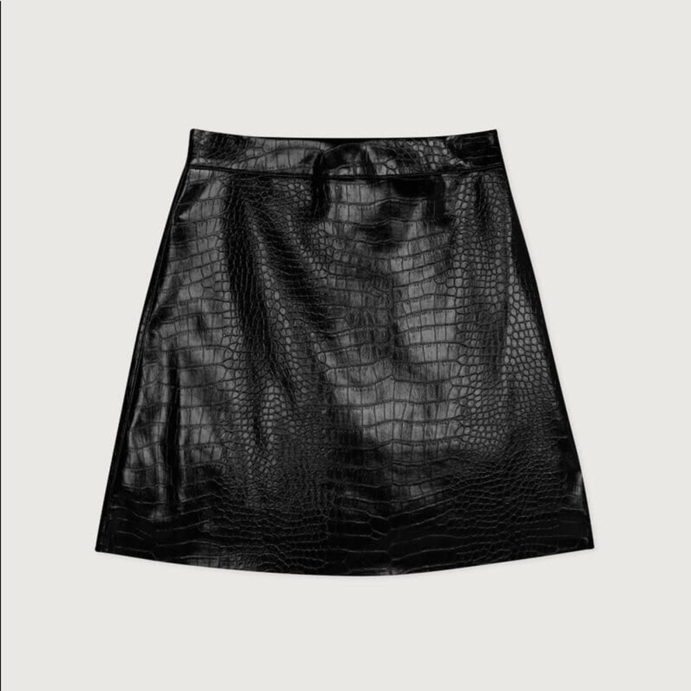 Oak + Fort Croc Effect Mini Skirt - Picture 1 of 4